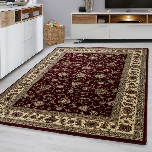 Traditional Red Rug for Living Room Short Pile I Oriental Style Red Rug 200x290 cm Marrakesh